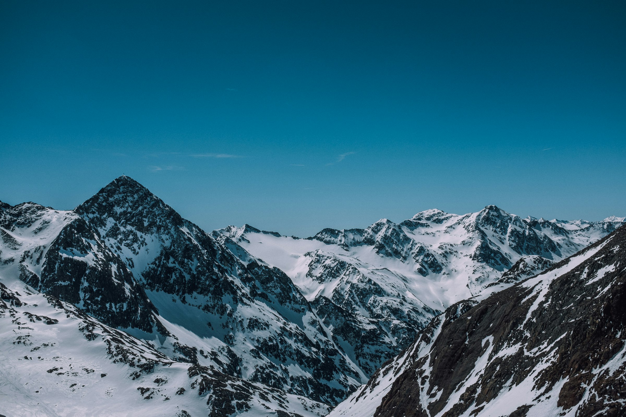 mountains covered by snow